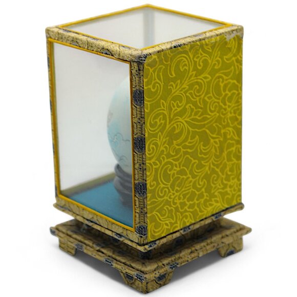 Vintage Chinese Handcrafted Unicorn Egg In Glass Display Case - Picture 3 of 6